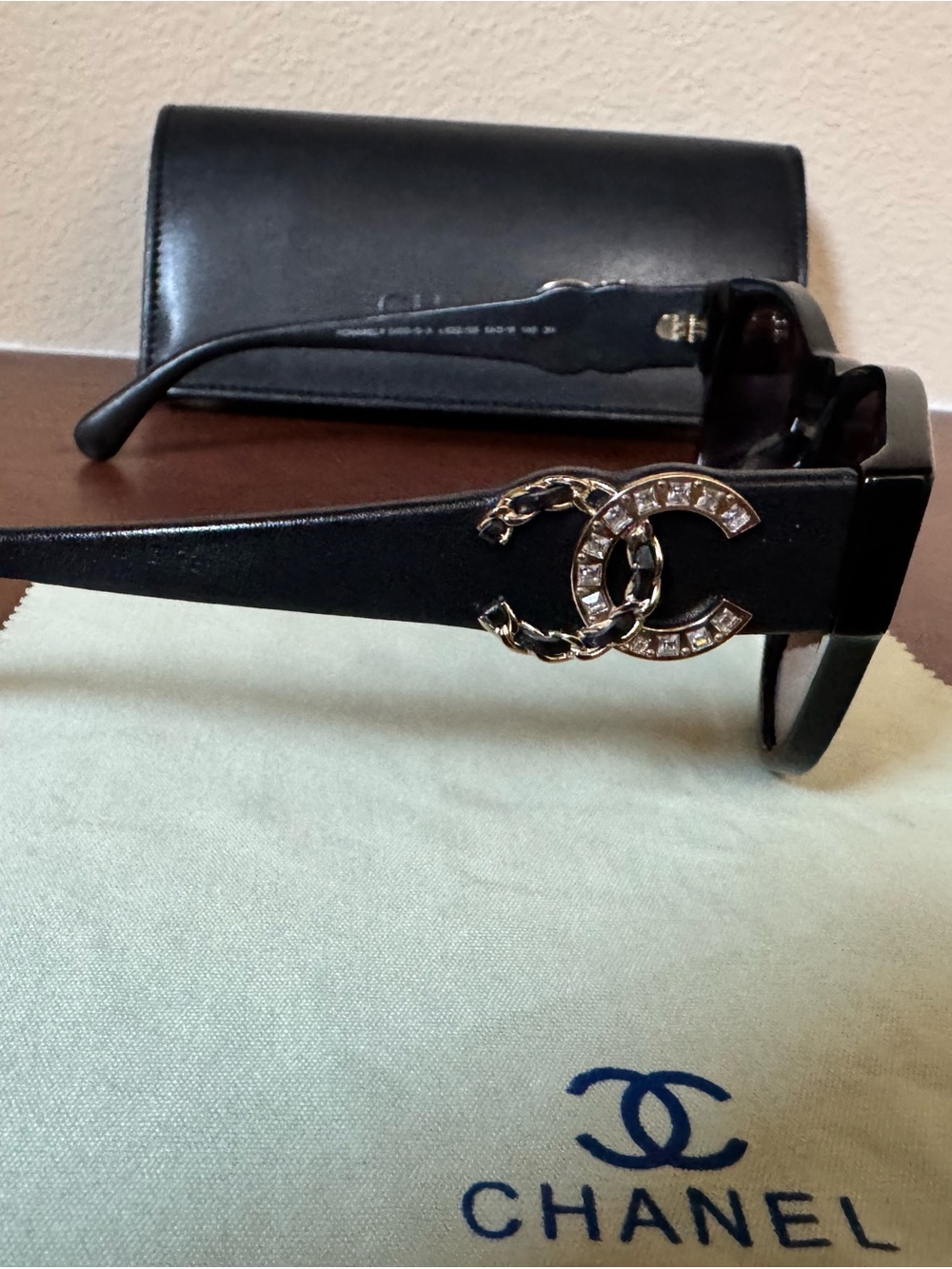 CHANEL 5455-Q-A Crystal CC Sunglasses w/case - Picture 6 of 9